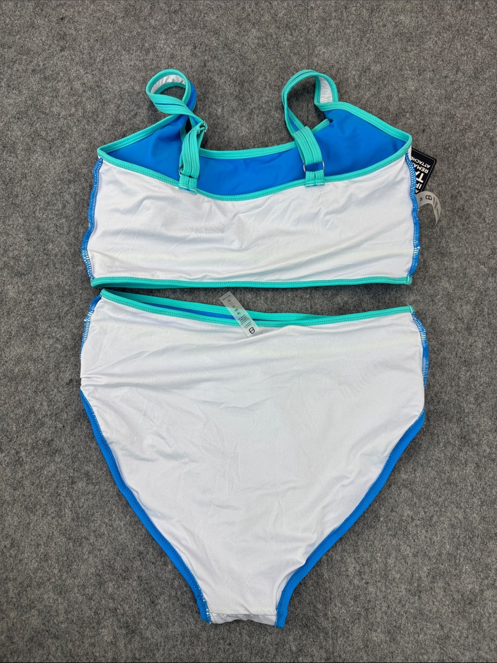 Blooming jelly High Waisted Sporty Two Piece Swimsuit Color Block High Cut - Picture 7 of 7